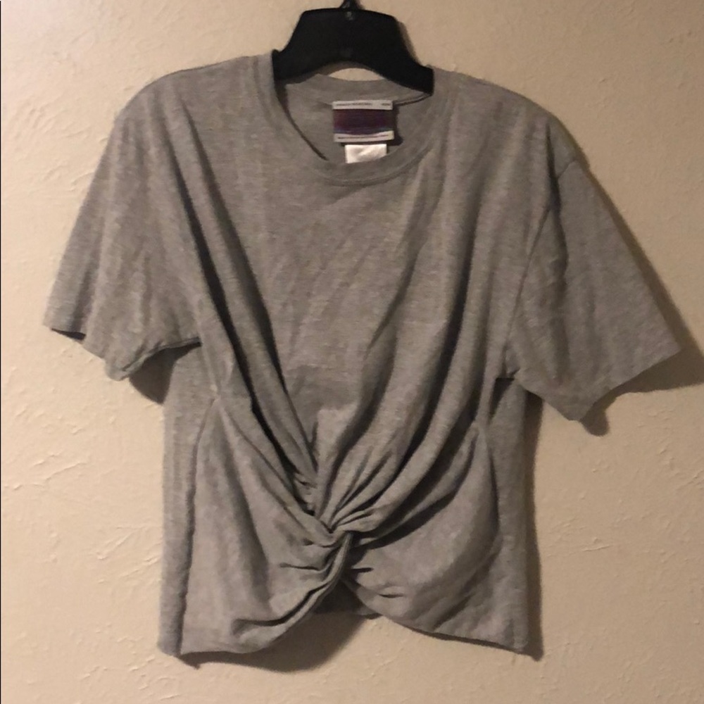 Cropped, front tied tee
